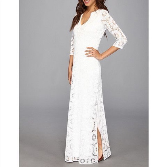 Lilly Pulitzer Dresses & Skirts - Lilly Pulitzer Sharrie Caftan Ariel White Maxi